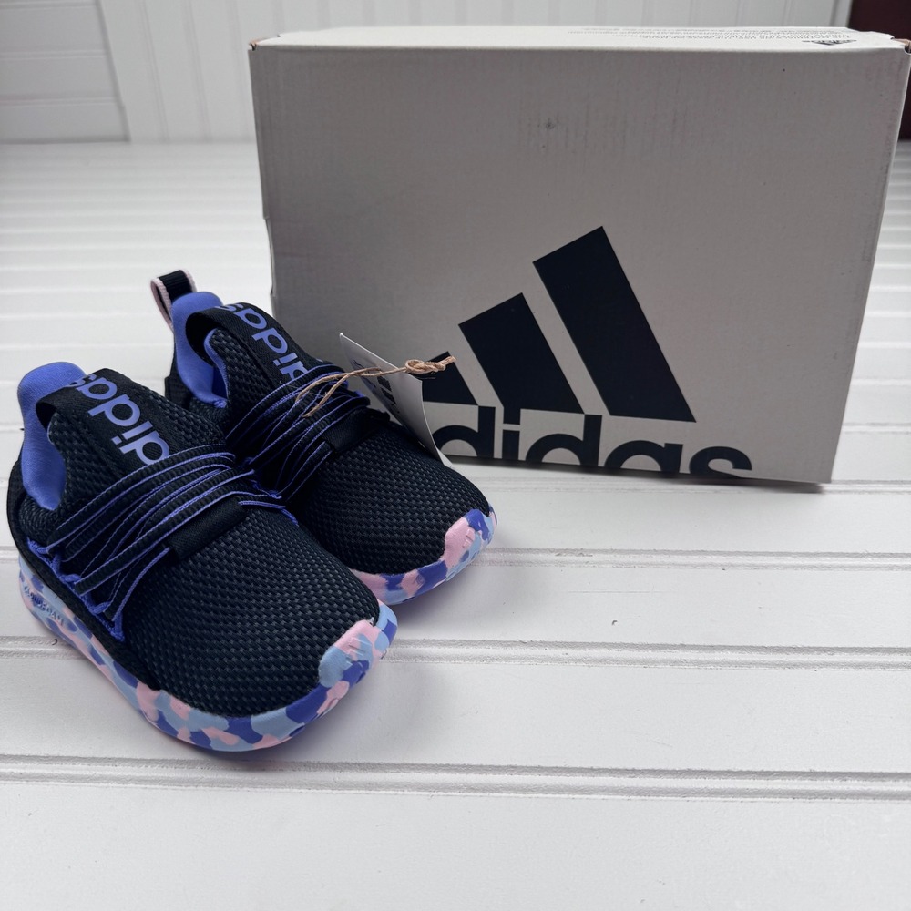 NEW Adidas Toddler Girls 6 Lite Racer Adapt 7 Black Purple Sneakers Shoes